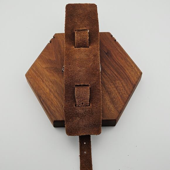 Look Men's Wide Leather Ban Watch Black Brown Bold Multidial Statement GH410 - Picture 5 of 6